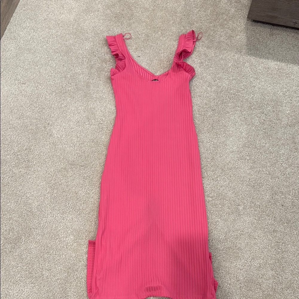 Pink Ruffle Strap Dress - Picture 2 of 2